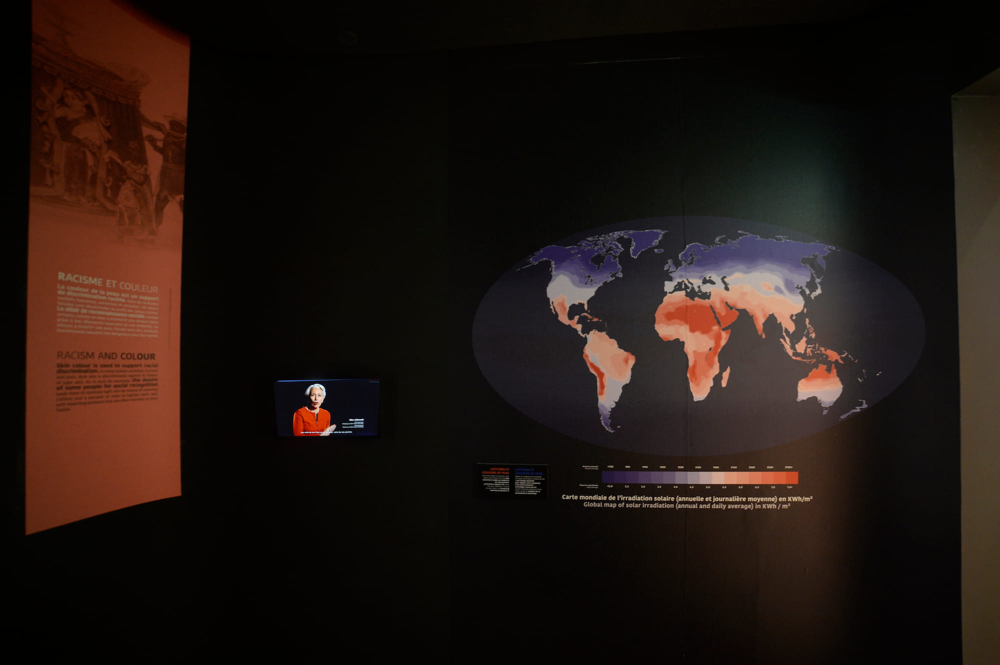 レイシズム（人種差別）と肌の色の関連を解説。世界各地の日照時間のデータを添えている ©L’Oréal