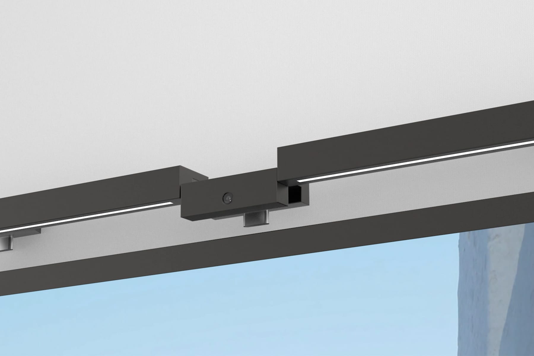 カメラモジュール（オプション）がセンサーとなって「Atmoph Window 2」を眺める人の顔を認識。追従して動画の風景が動く仕組みを採用した。まるで本当の窓から向こう側の景色を覗いているようなリアルさを演出してくれる、注目の技術だ （画像提供：ATMOPH）