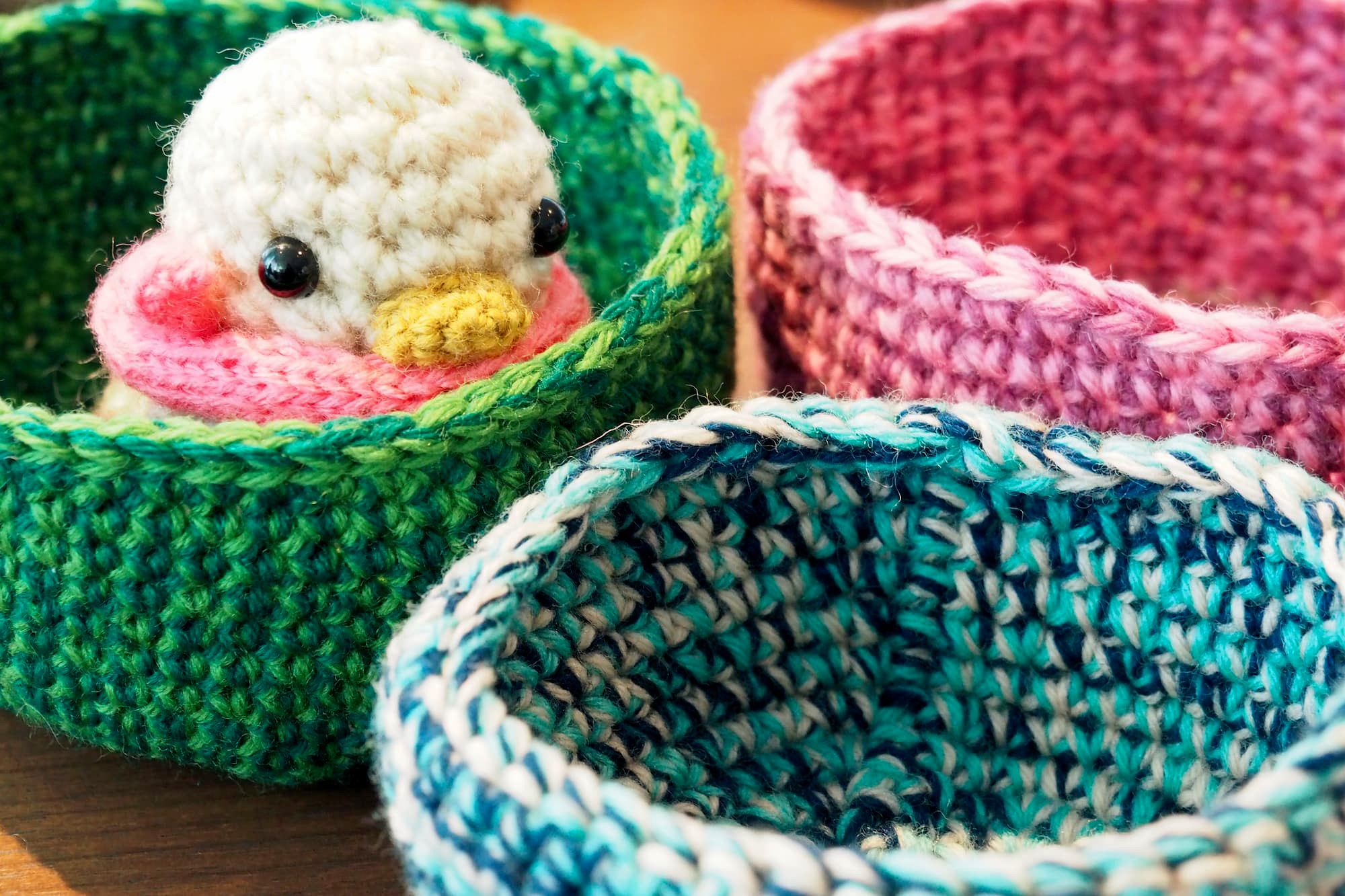 愛情いっぱいの手編みの巣は、このように「Carolina Waterfowl Rescue」に届けられます（人物写真提供：早水悠登さん）