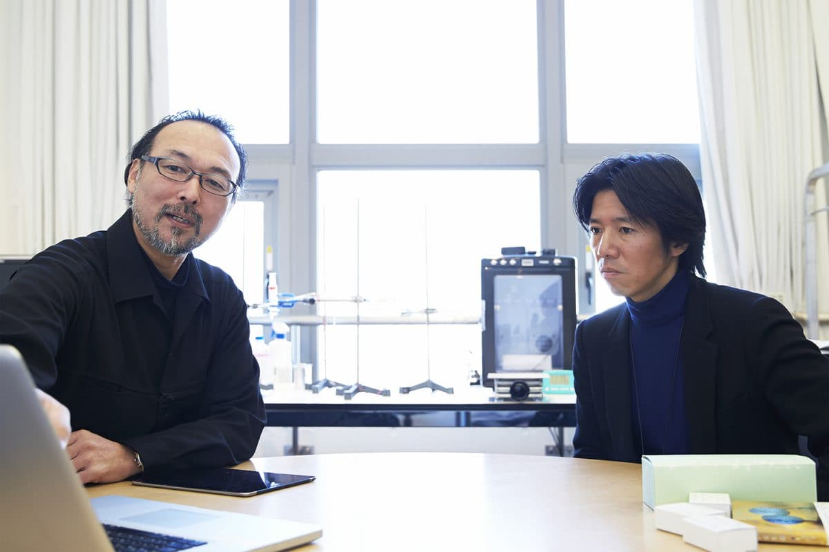 ハイドロイドの谷合孝志 （左）と聞き手の高野 丈 http://amanadi.jp/hydroid/